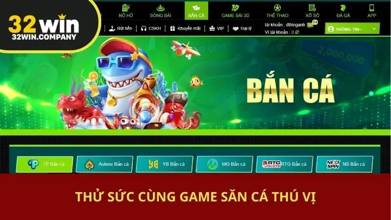 Thử sức cùng game săn cá thú vị